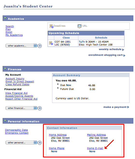 Address change screenshot. Steps to change your adresses.