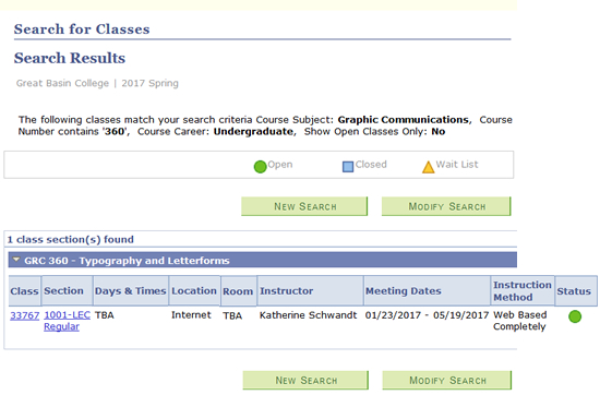 Search MyGBC for classes picture 2 - Results. Search MyGBC for classes picture 2.